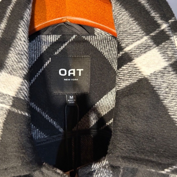 OAT New York Hunter Plaid Wool Blend Vest w/Frayed Edges Black, White Size M - Picture 7 of 14